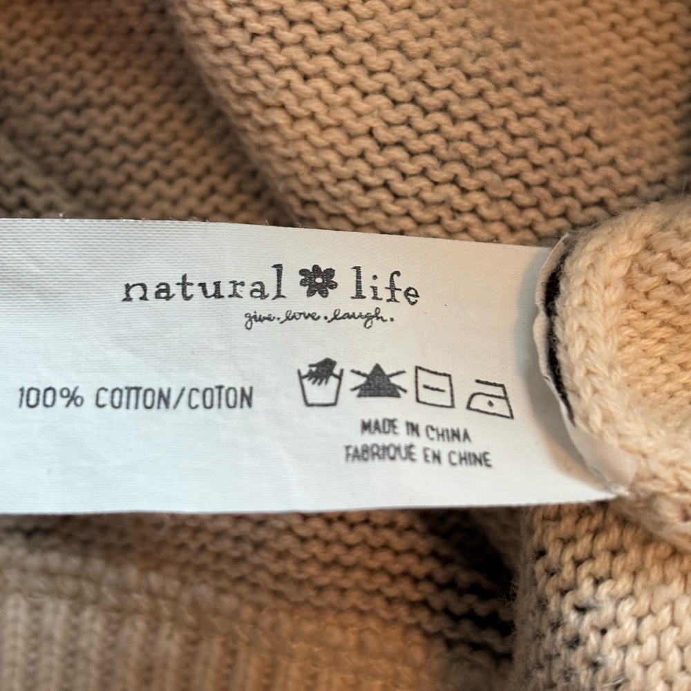 Natural Life “Taylor”Black & Cream Tie-Dyed Oversized, Cropped Sweater, Sz L,EUC - Picture 8 of 9